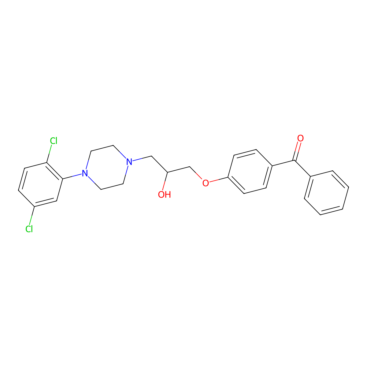 (4-{3-[4-(2,5-Dichlorophenyl)piperazin-1-yl]-2-hydroxypropoxy}phenyl)(phenyl)methanone molecular structure, CAS 755015-82-8