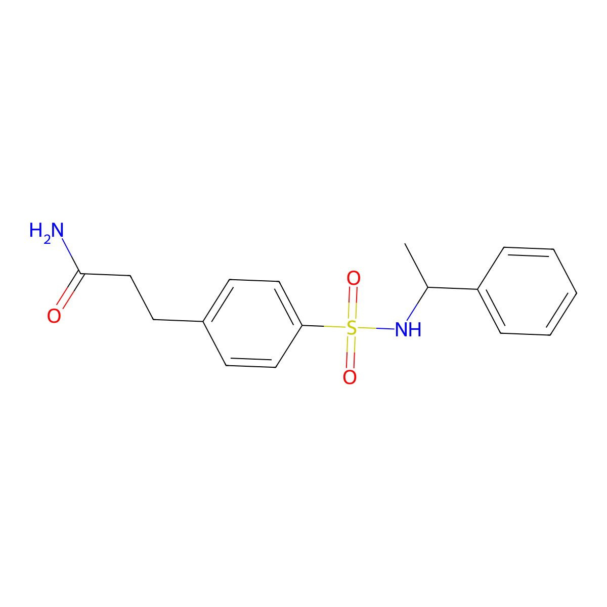 3-[4-(1-Phenylethylsulfamoyl)phenyl]propanamide molecular structure, CAS 755016-43-4