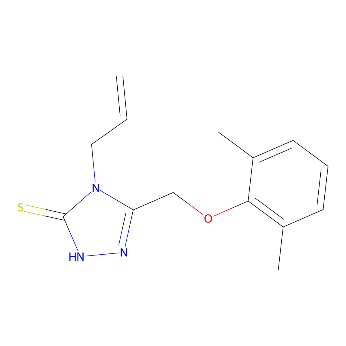 4-Allyl-5-(2,6-dimethyl-phenoxymethyl)-4H-[1,2,4]triazole-3-thiol molecular structure, CAS 755018-36-1