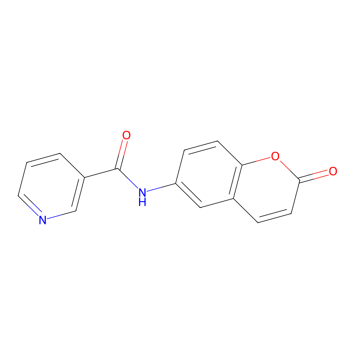N-(2-oxochromen-6-yl)pyridine-3-carboxamide molecular structure, CAS 755018-58-7