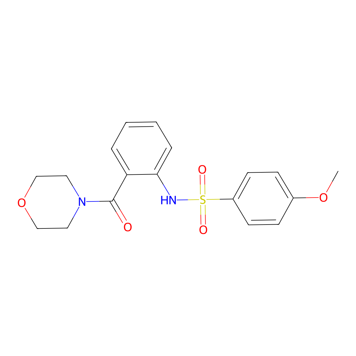 4-methoxy-N-[2-(morpholine-4-carbonyl)phenyl]benzenesulfonamide molecular structure, CAS 755019-09-1