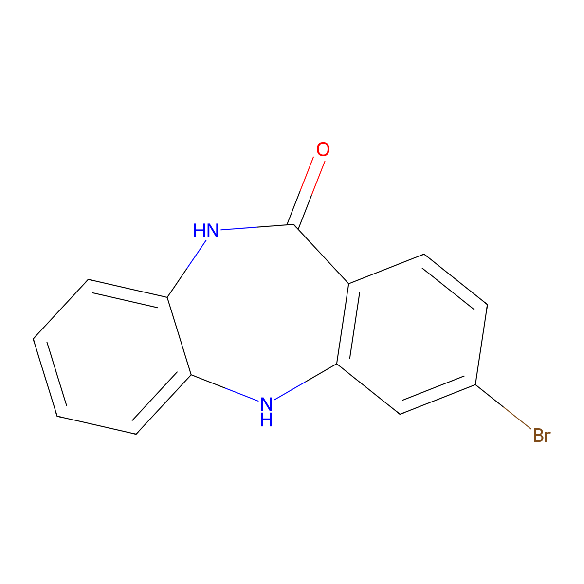 3-Bromo-5H-dibenzo[b,e][1,4]diazepin-11(10H)-one molecular structure, CAS 755026-53-0