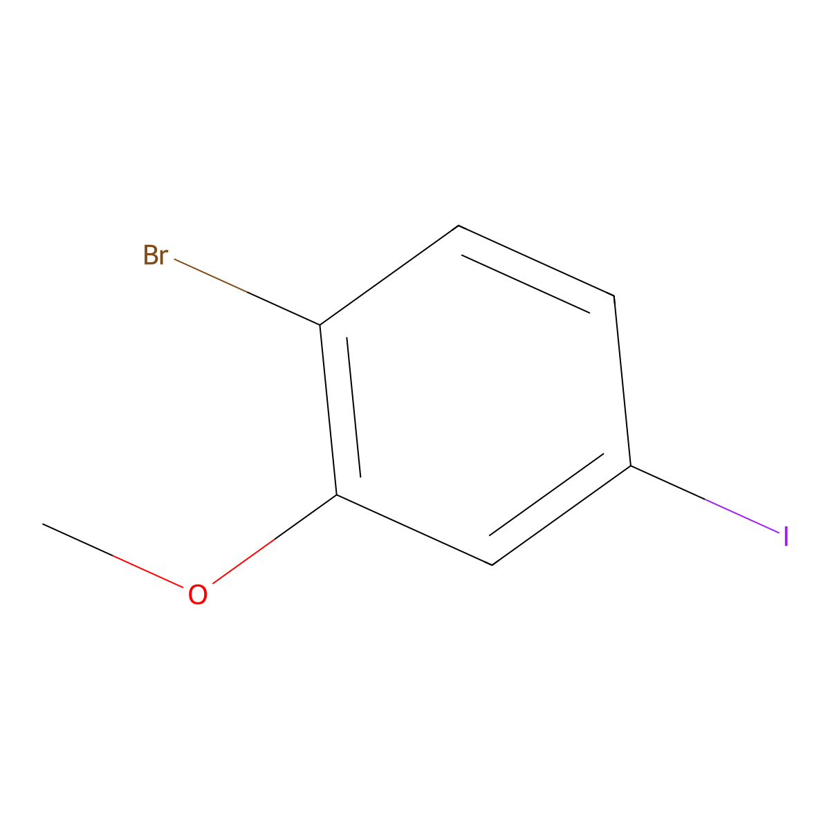 1-Bromo-4-iodo-2-methoxybenzene molecular structure, CAS 755027-18-0