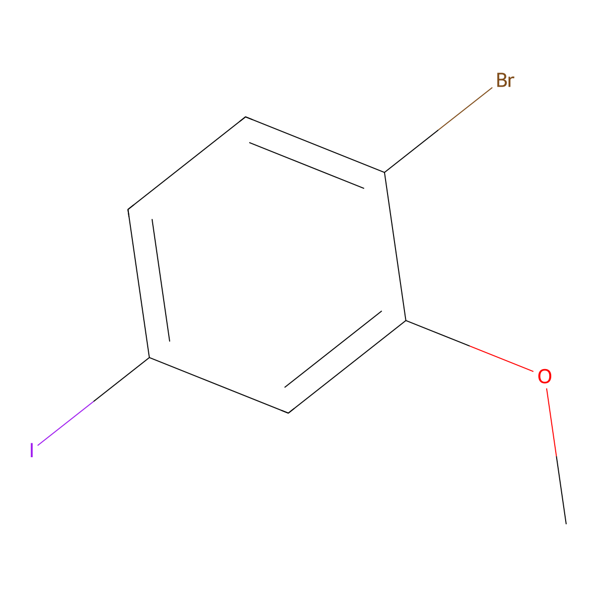 1-Bromo-4-iodo-2-methoxybenzene molecular structure, CAS 755027-18-0