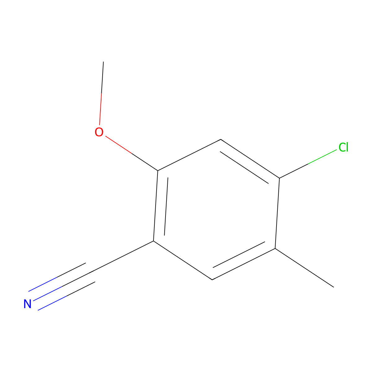 4-Chloro-2-methoxy-5-methylbenzonitrile molecular structure, CAS 755027-31-7