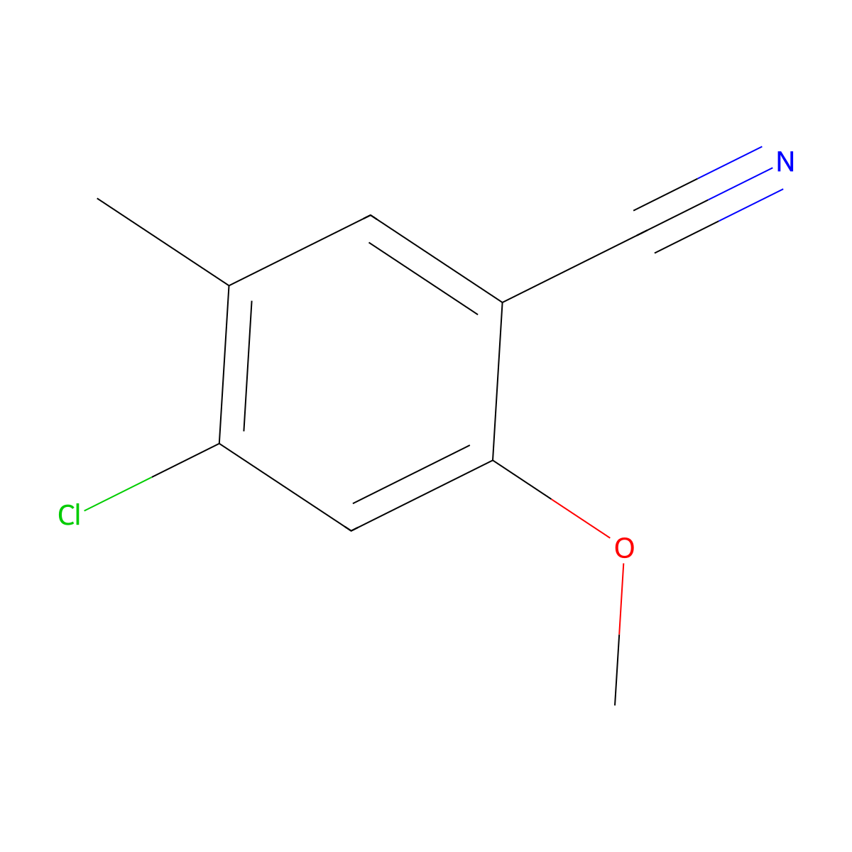 4-Chloro-2-methoxy-5-methylbenzonitrile molecular structure, CAS 755027-31-7