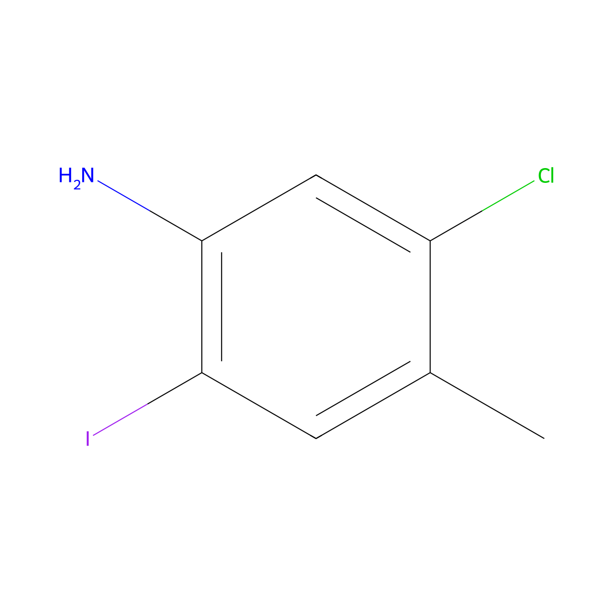 5-Chloro-2-iodo-4-methylaniline molecular structure, CAS 755031-80-2