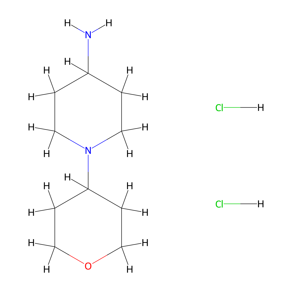 1-(Oxan-4-yl)piperidin-4-amine dihydrochloride molecular structure, CAS 755039-78-2