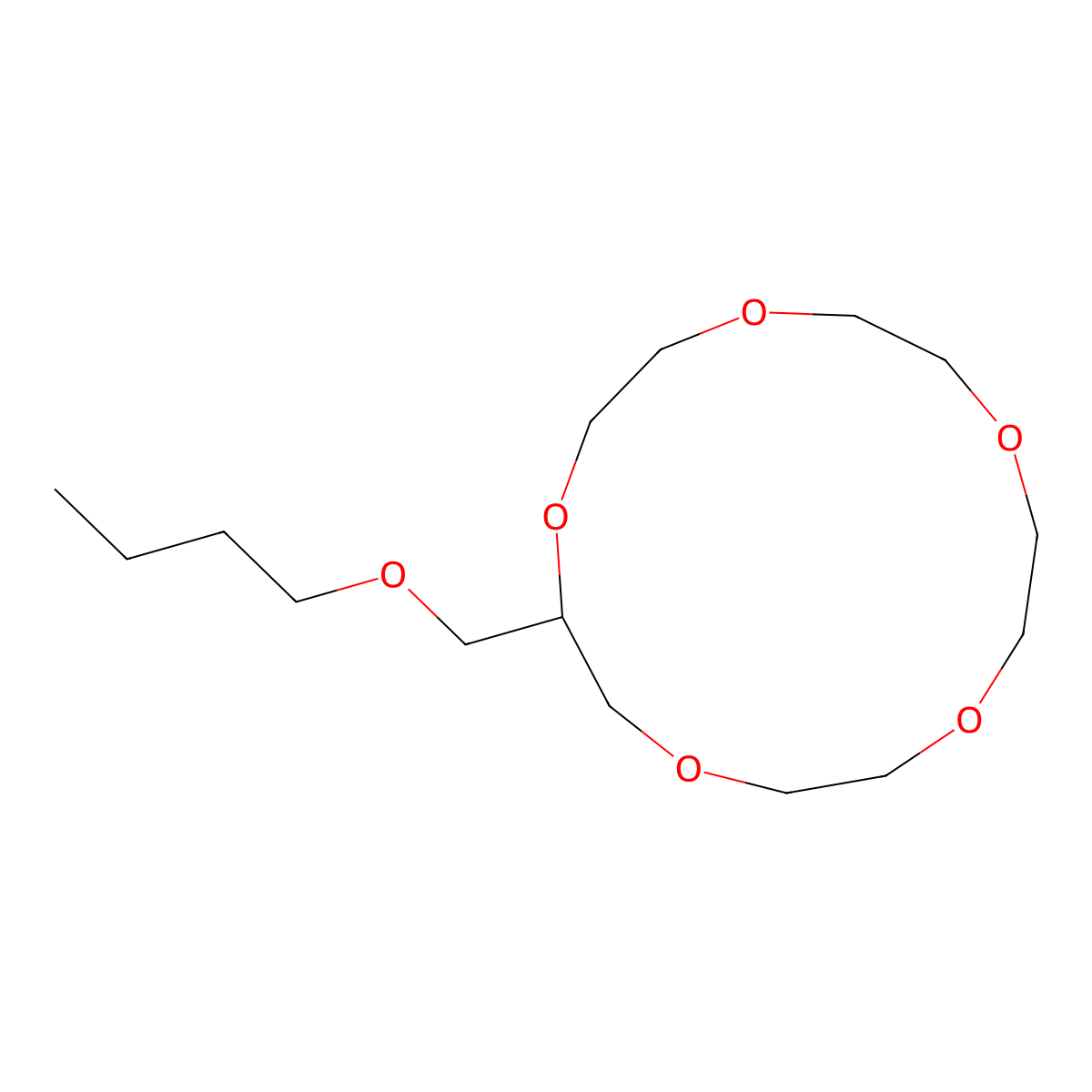 2-(Butoxymethyl)-1,4,7,10,13-pentaoxacyclopentadecane molecular structure, CAS 75507-18-5