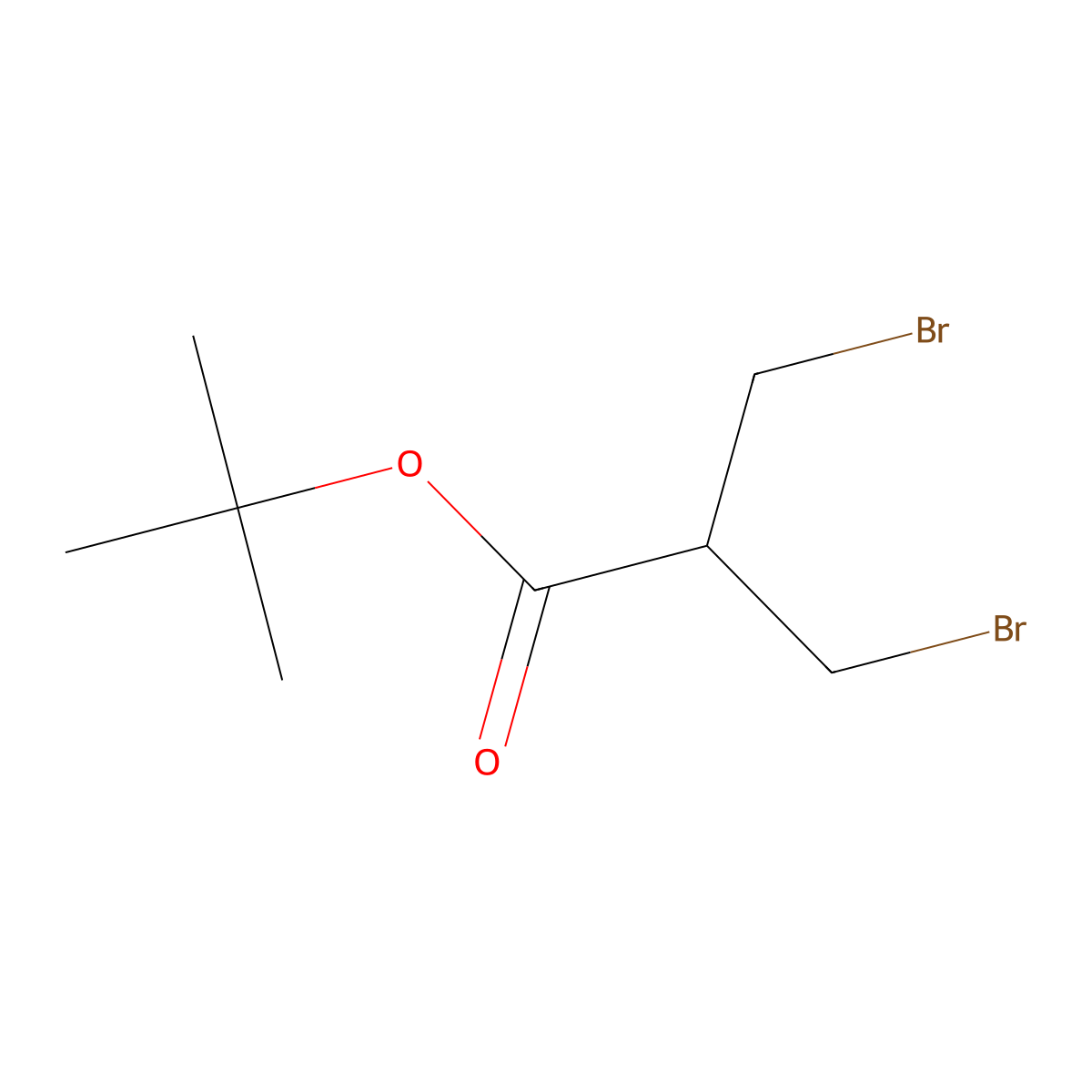 Tert-butyl 3-bromo-2-(bromomethyl)propanoate molecular structure, CAS 75509-27-2
