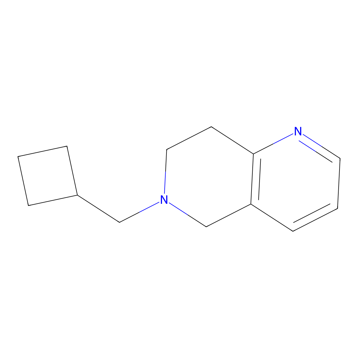 1,6-Naphthyridine, 5,6,7,8-tetrahydro-6-(cyclobutylmethyl)- molecular structure, CAS 75509-80-7