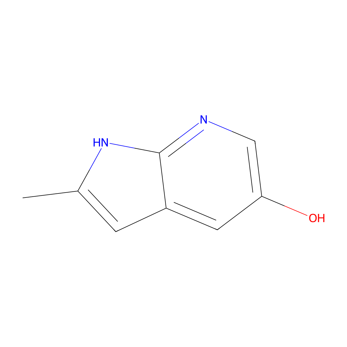 2-methyl-1H-pyrrolo[2,3-b]pyridin-5-ol molecular structure, CAS 7551-12-4