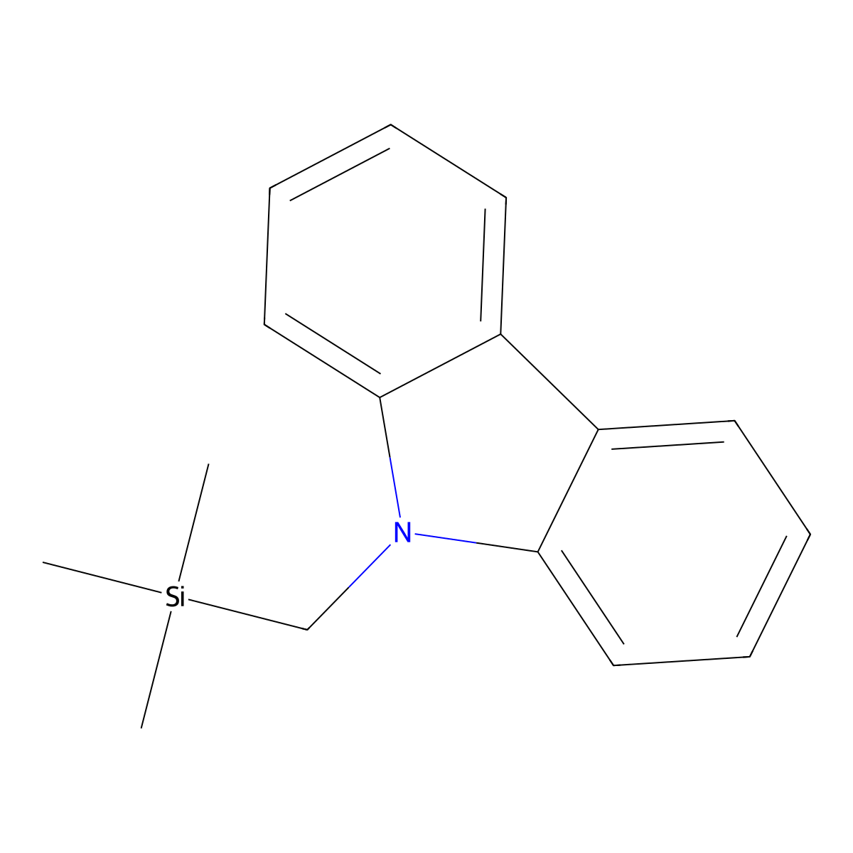 9-[(trimethylsilyl)methyl]-9H-carbazole molecular structure, CAS 75511-17-0