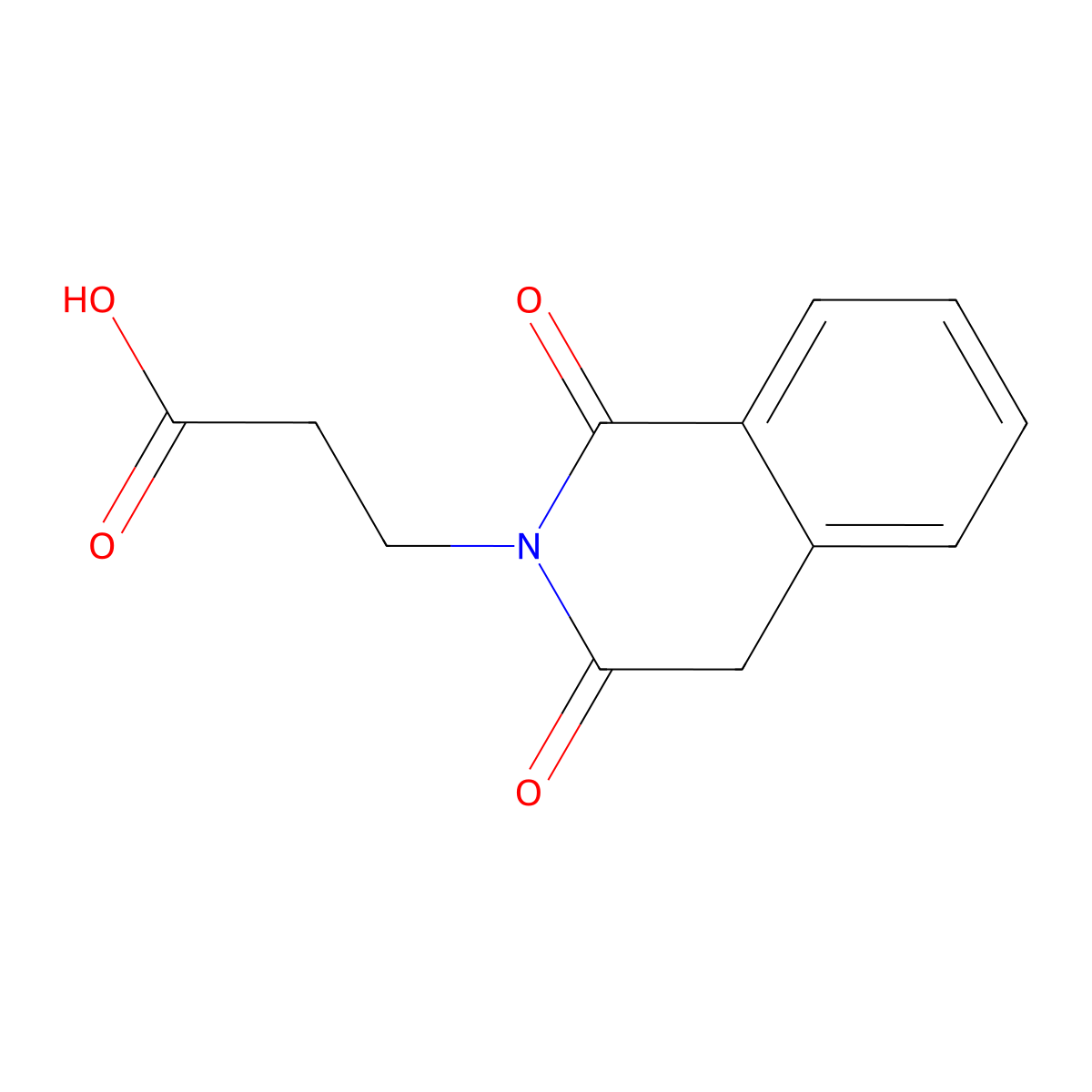 3-(1,3-dioxo-3,4-dihydroisoquinolin-2(1H)-yl)propanoic acid molecular structure, CAS 75513-35-8