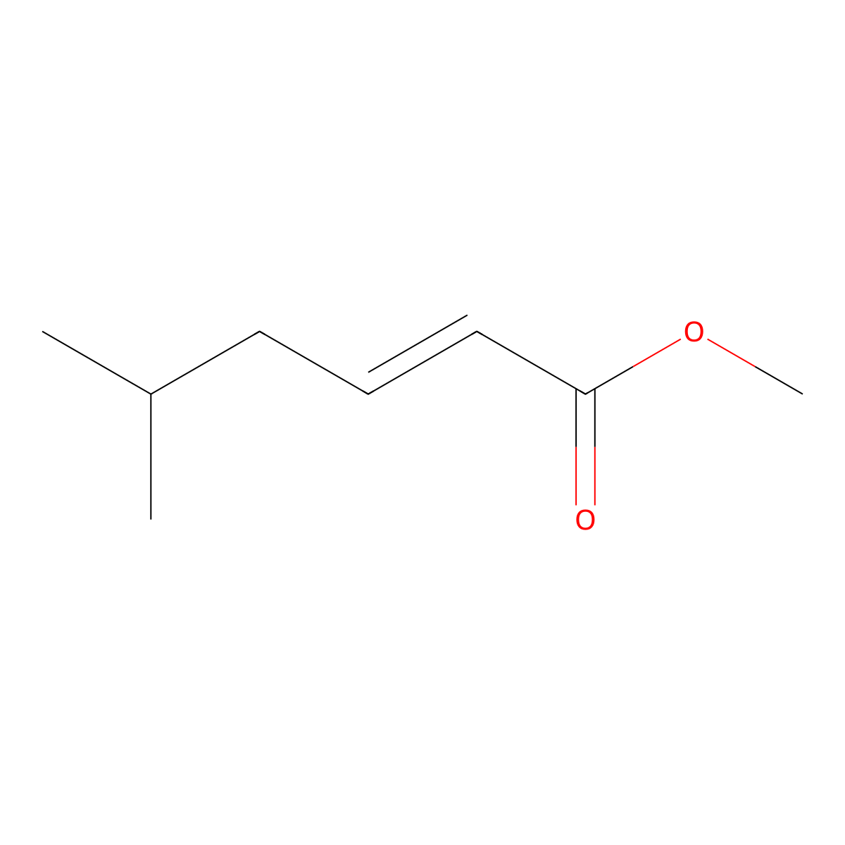 Methyl 5-methyl-2-hexenoate molecular structure, CAS 75513-56-3