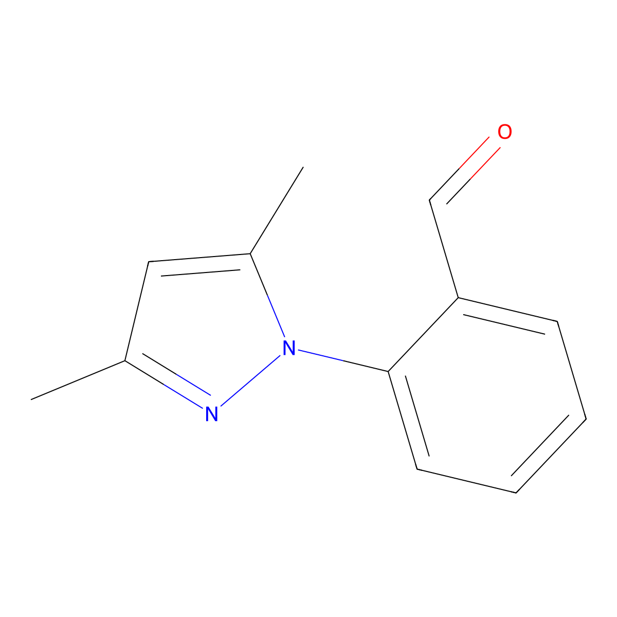 2-(3,5-Dimethyl-1H-pyrazol-1-yl)benzaldehyde molecular structure, CAS 75519-54-9