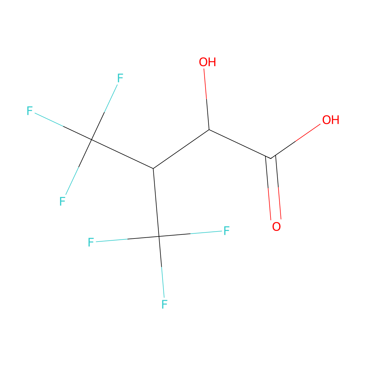 4,4,4-Trifluoro-2-hydroxy-3-(trifluoromethyl)butanoic acid molecular structure, CAS 7552-35-4