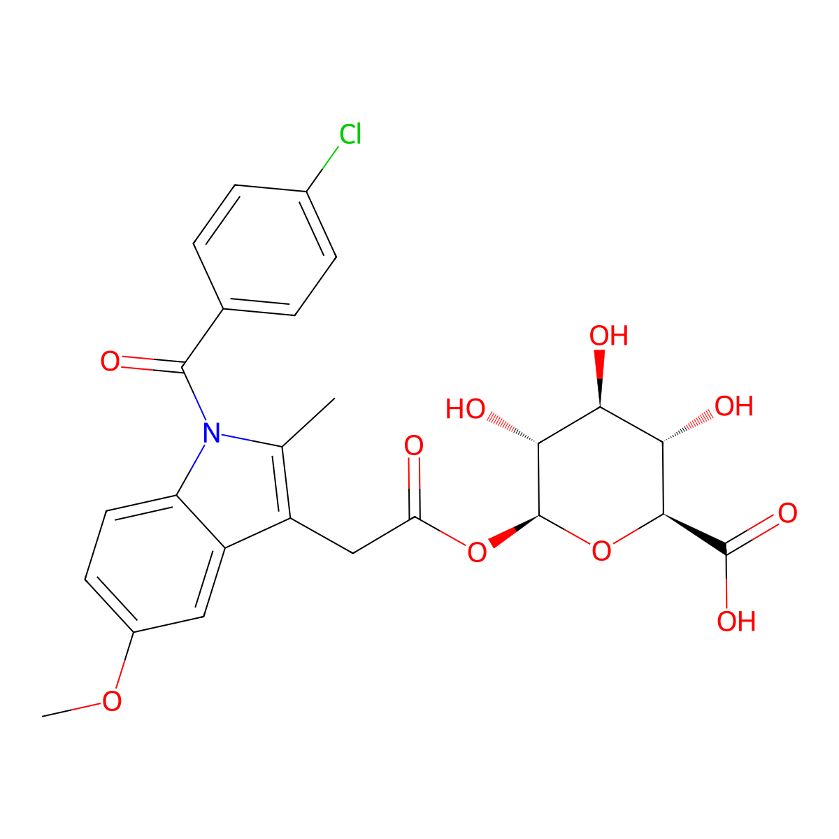 Indomethacin glucuronide molecular structure, CAS 75523-11-4