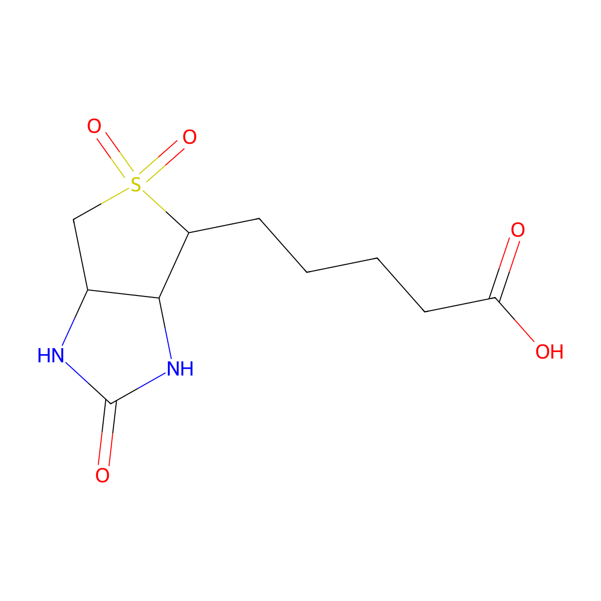5-{2,5,5-trioxo-hexahydro-1H-5lambda6-thieno[3,4-d]imidazolidin-4-yl}pentanoic acid molecular structure, CAS 7553-43-7