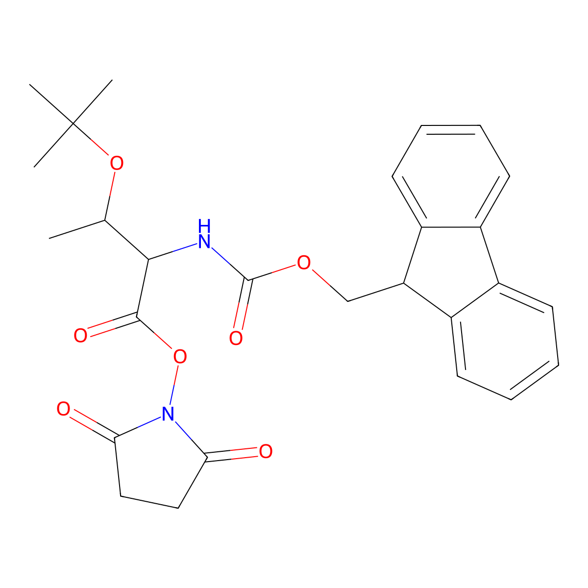 Fmoc-Thr(tBu)-OSu molecular structure, CAS 75530-95-9