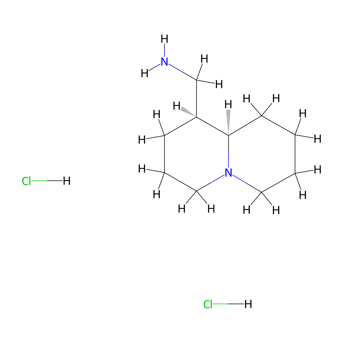 [(1S,9aR)-octahydro-1H-quinolizin-1-yl]methanamine dihydrochloride molecular structure, CAS 75532-84-2