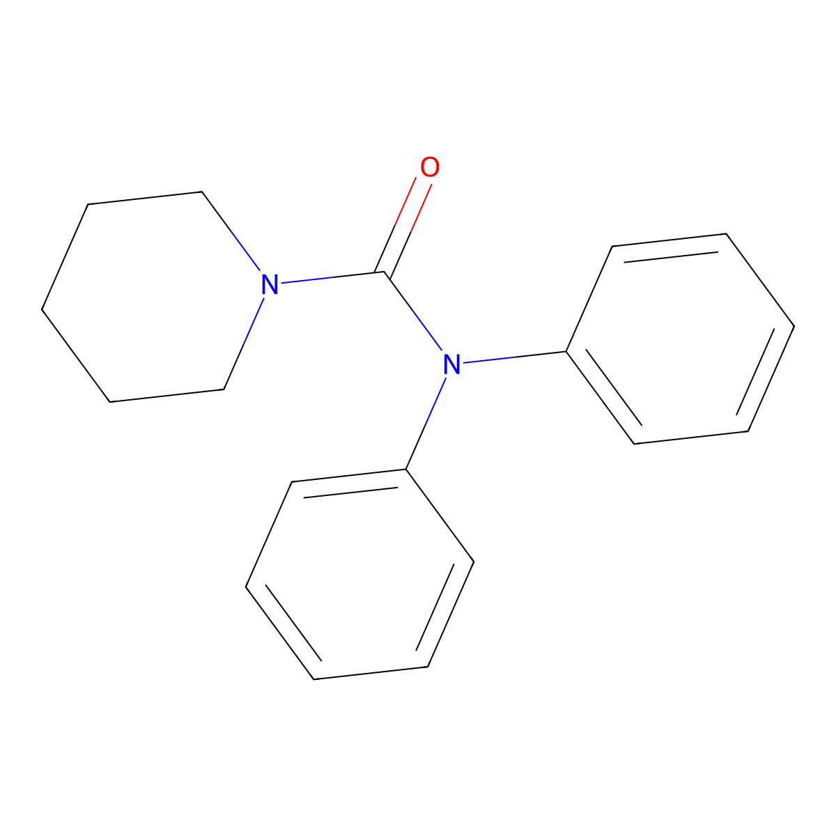 N-(Diphenylcarbamoyl)piperidine molecular structure, CAS 75534-73-5