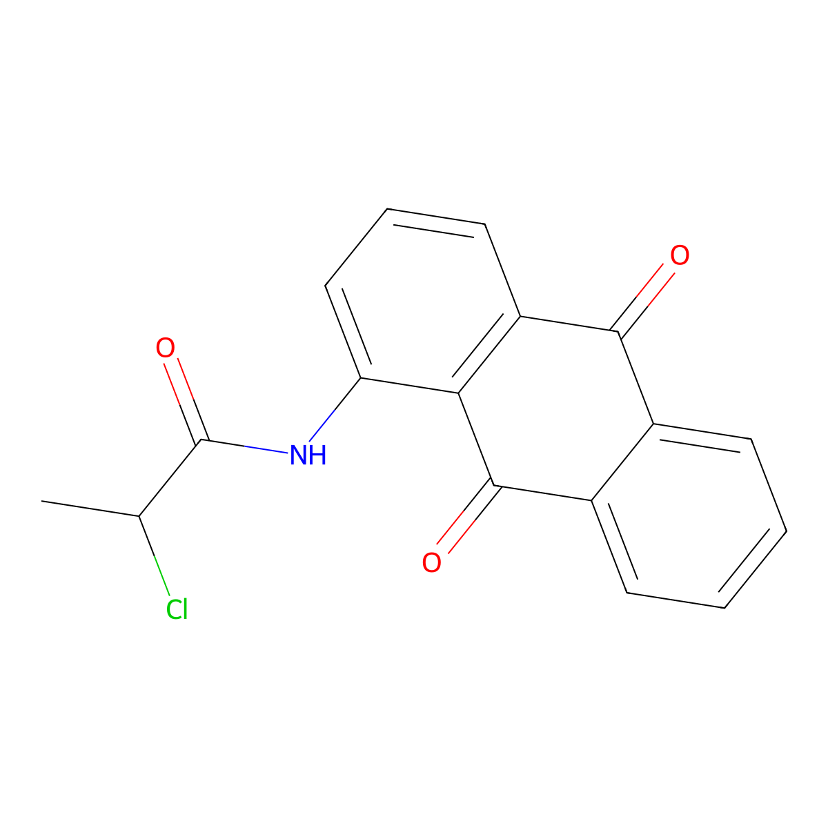 2-chloro-N-(9,10-dioxo-9,10-dihydroanthracen-1-yl)propanamide molecular structure, CAS 75534-88-2