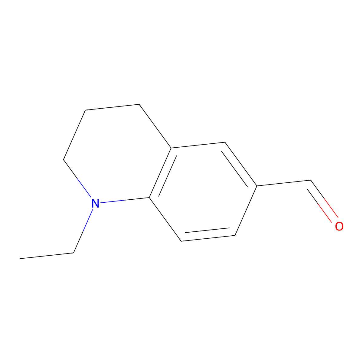 1-Ethyl-1,2,3,4-tetrahydroquinoline-6-carbaldehyde molecular structure, CAS 75535-22-7