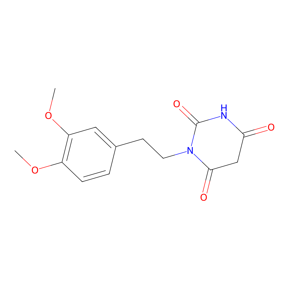 1-[2-(3,4-Dimethoxyphenyl)ethyl]-1,3-diazinane-2,4,6-trione molecular structure, CAS 75535-95-4