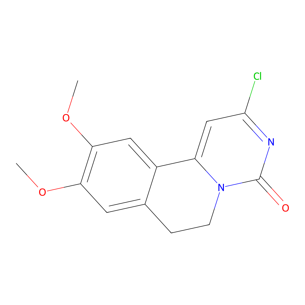 2-Chloro-6,7-dihydro-9,10-dimethoxy-4H-pyrimido[6,1-a]isoquinolin-4-one molecular structure, CAS 75535-96-5