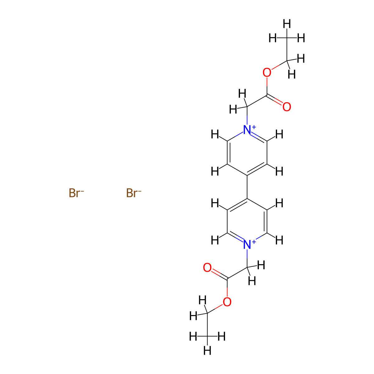 Ethyl 2-[4-[1-(2-ethoxy-2-oxoethyl)pyridin-1-ium-4-yl]pyridin-1-ium-1-yl]acetate dibromide molecular structure, CAS 75539-74-1