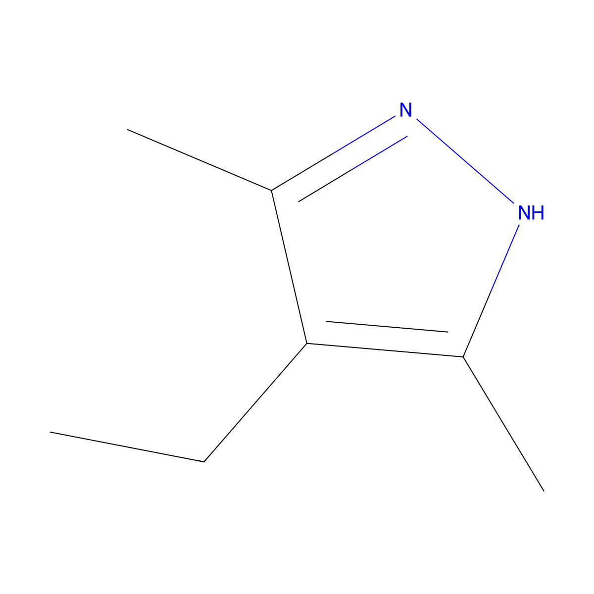 3,5-Dimethyl-4-ethylpyrazole molecular structure, CAS 7554-67-8