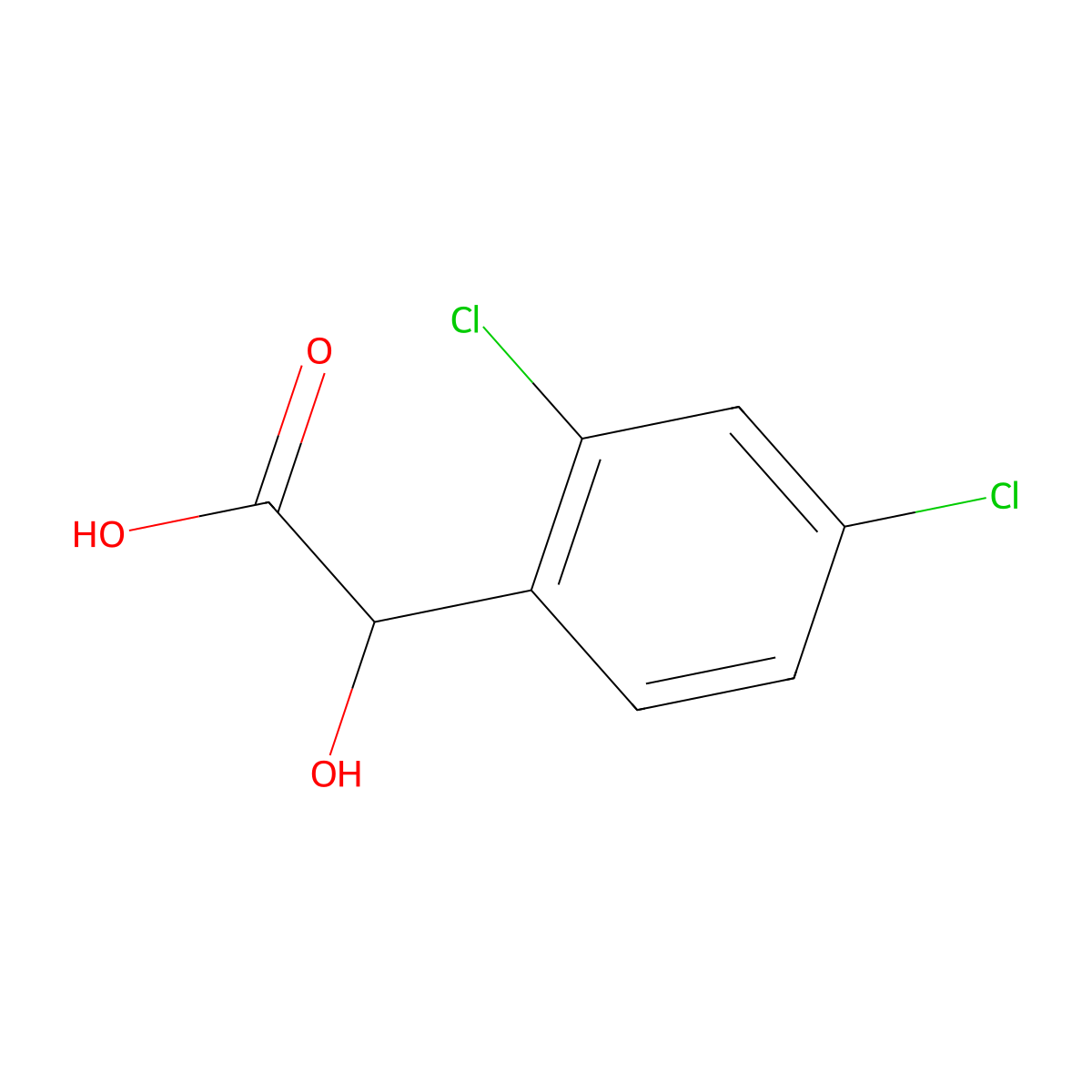 2,4-Dichloromandelic acid molecular structure, CAS 7554-78-1