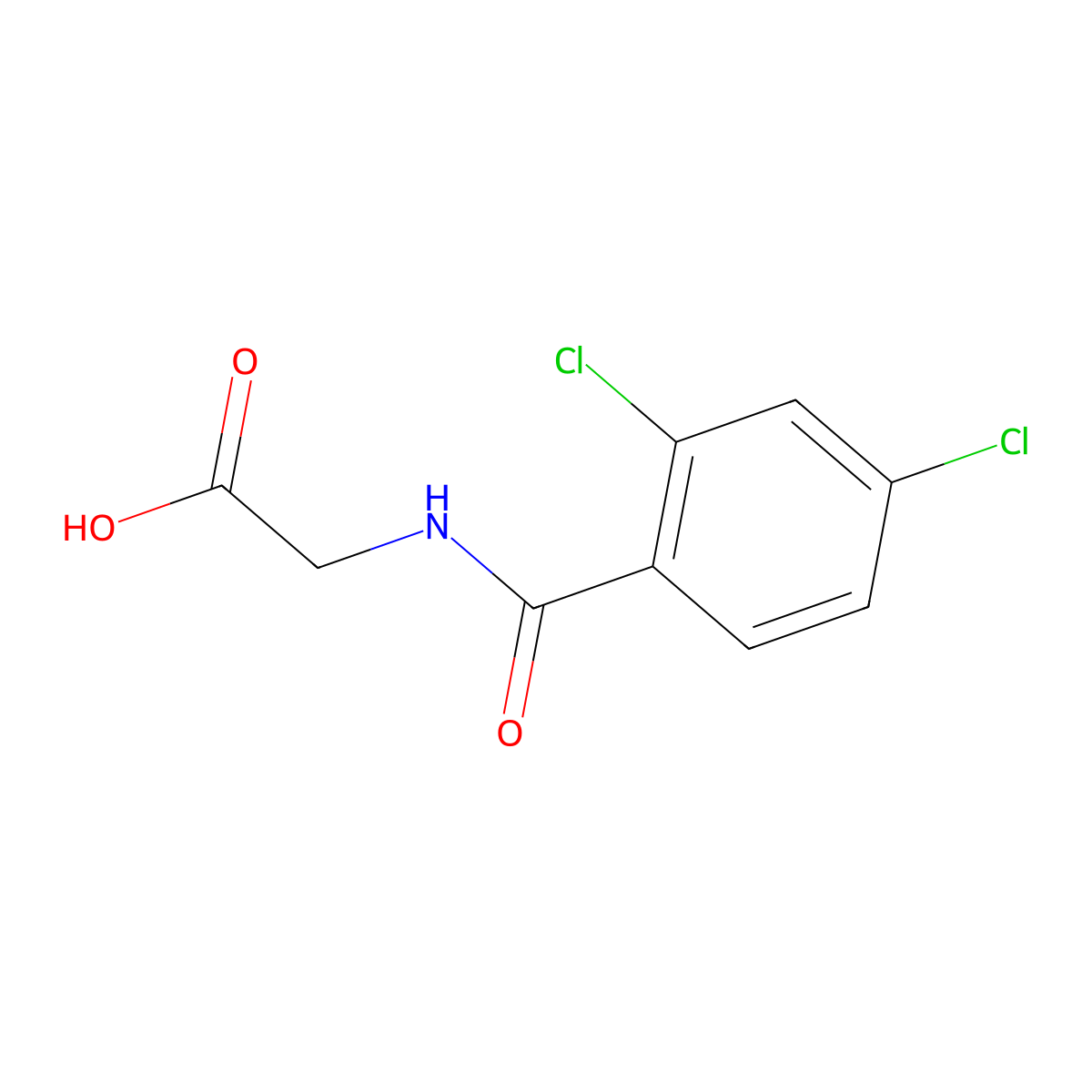 N-(2,4-Dichlorobenzoyl)glycine molecular structure, CAS 7554-79-2