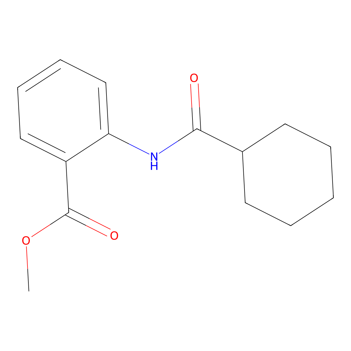 Methyl 2-[(cyclohexylcarbonyl)amino]benzoate molecular structure, CAS 75541-62-7