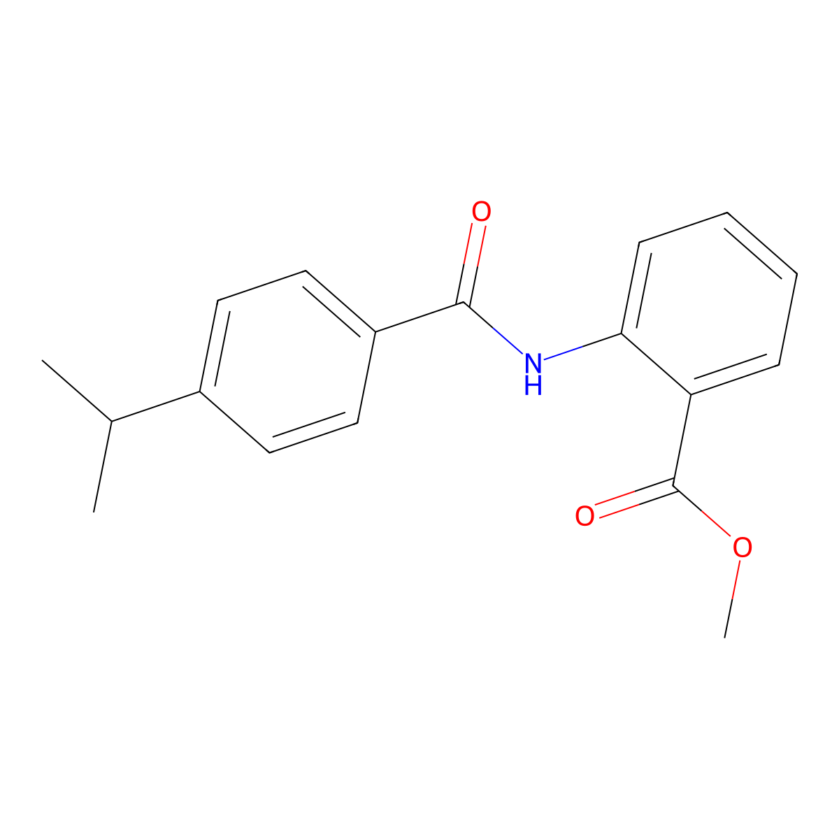 Methyl 2-({[4-(propan-2-yl)phenyl]carbonyl}amino)benzoate molecular structure, CAS 75541-81-0