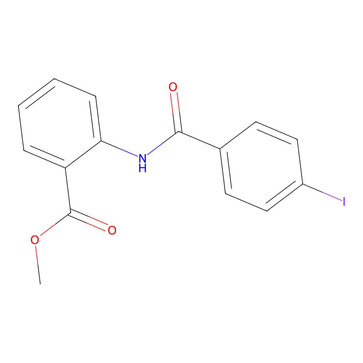 Methyl 2-[(4-iodobenzoyl)amino]benzoate molecular structure, CAS 75541-84-3