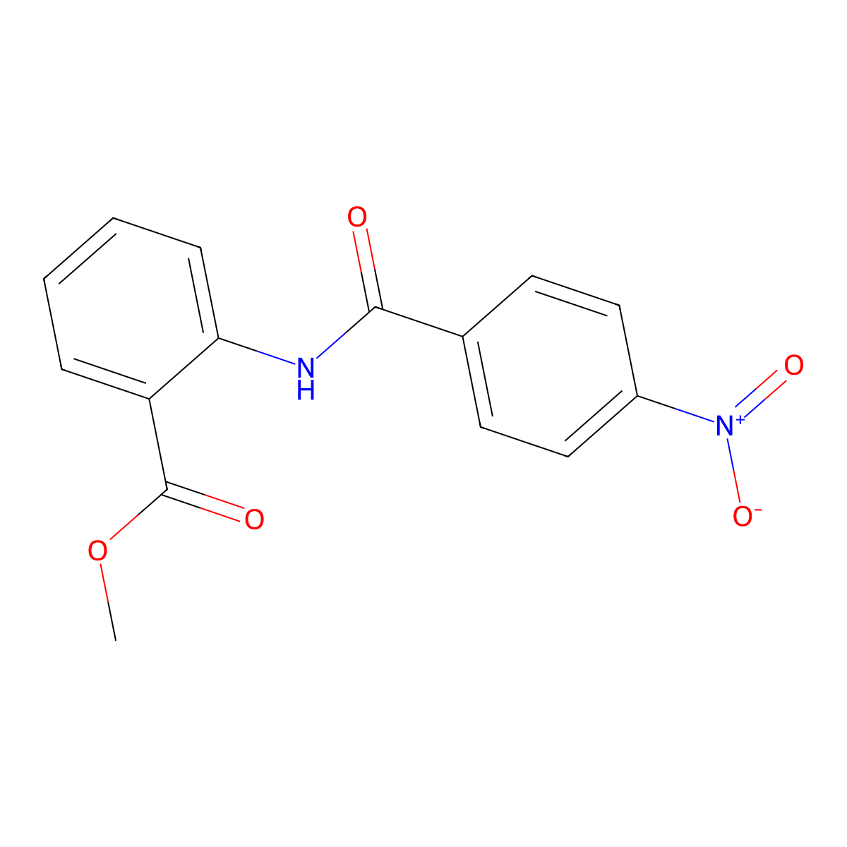 Methyl 2-[(4-nitrobenzoyl)amino]benzoate molecular structure, CAS 75541-86-5
