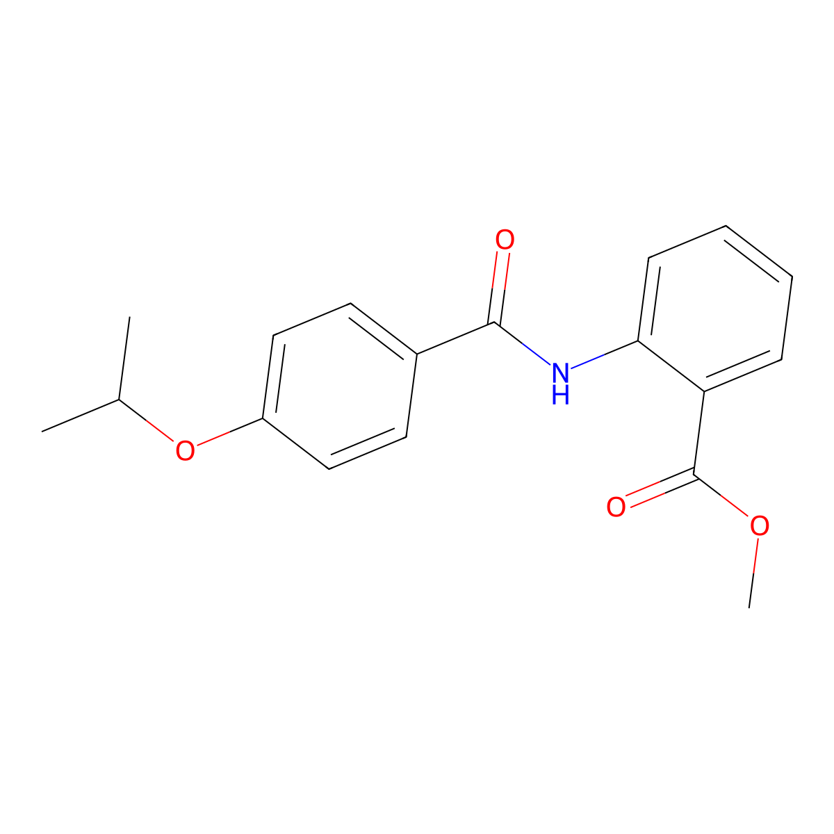 Methyl 2-({[4-(propan-2-yloxy)phenyl]carbonyl}amino)benzoate molecular structure, CAS 75541-89-8