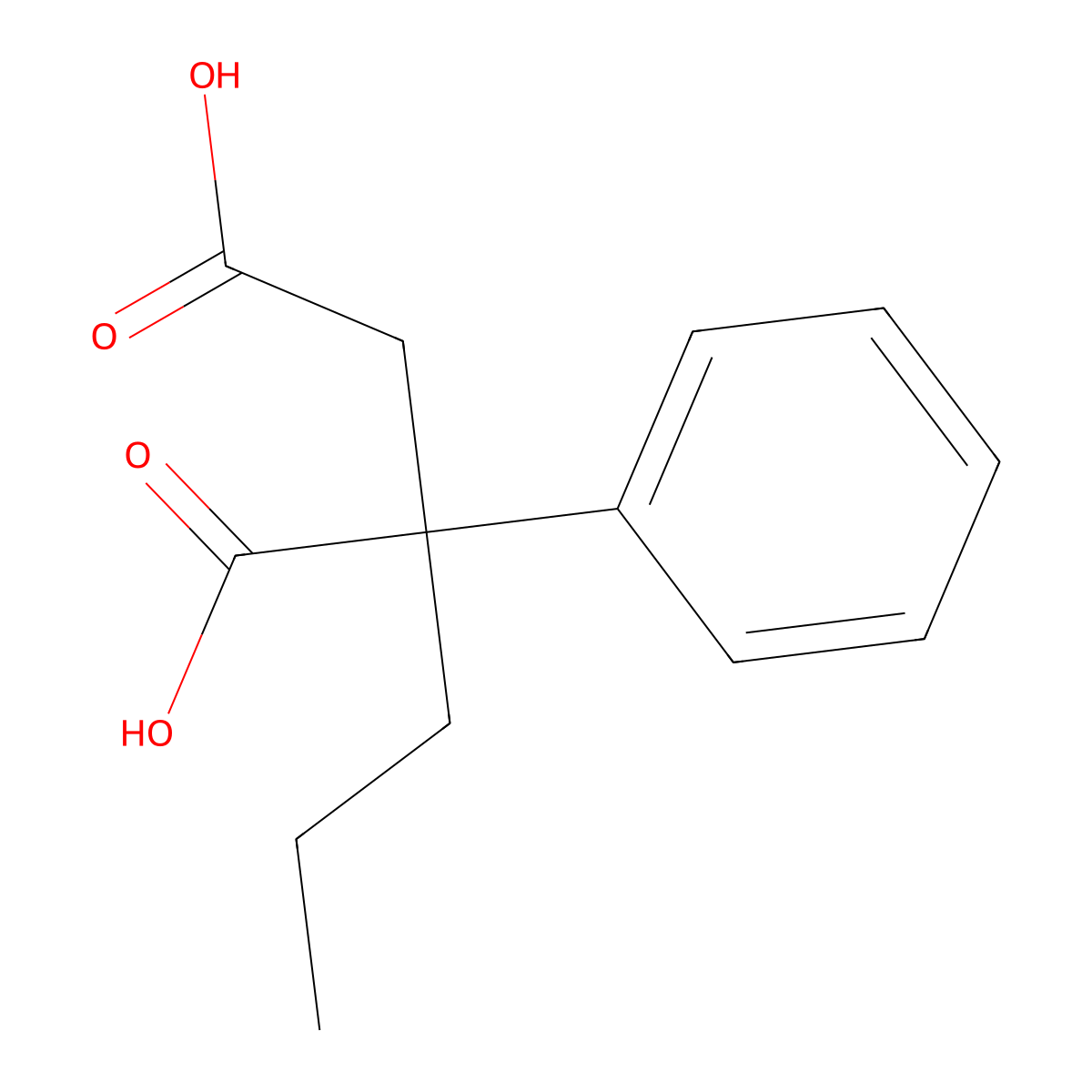 2-Phenyl-2-propylsuccinic acid molecular structure, CAS 75542-33-5