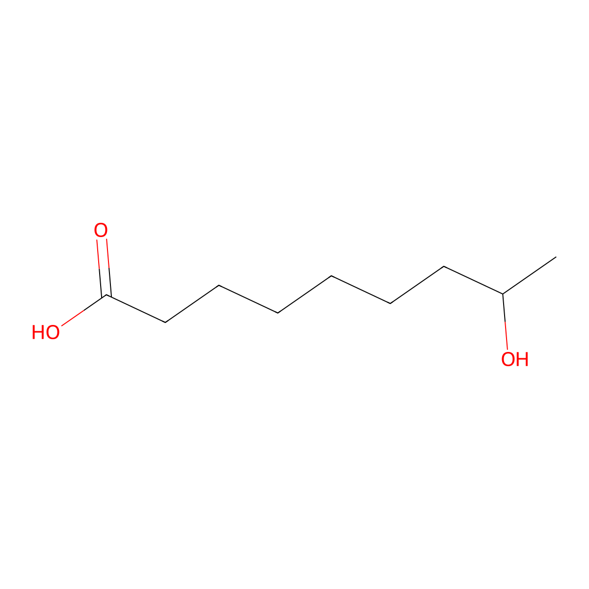 8-Hydroxynonanoic acid molecular structure, CAS 75544-92-2