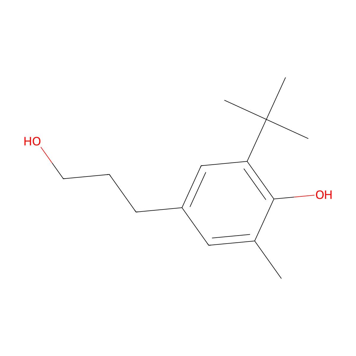 3-(3-tert-Butyl-4-hydroxy-5-methylphenyl)propanol molecular structure, CAS 75546-54-2