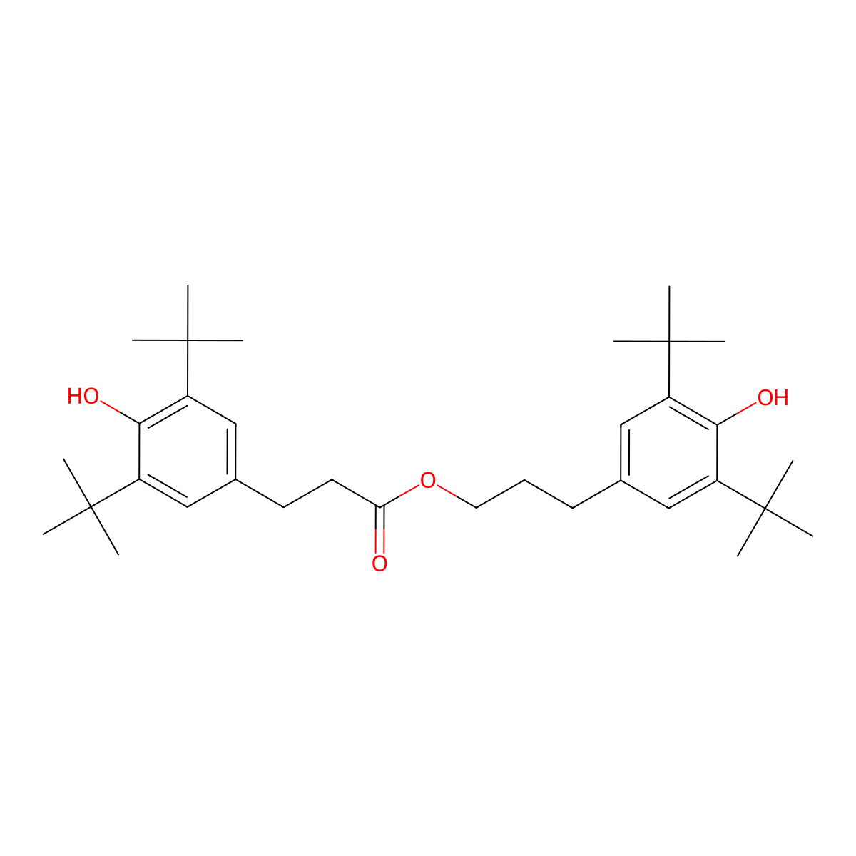 3-[3,5-Bis(1,1-dimethylethyl)-4-hydroxyphenyl]propyl 3,5-bis(1,1-dimethylethyl)-4-hydroxybenzenepropanoate molecular structure, CAS 75546-73-5