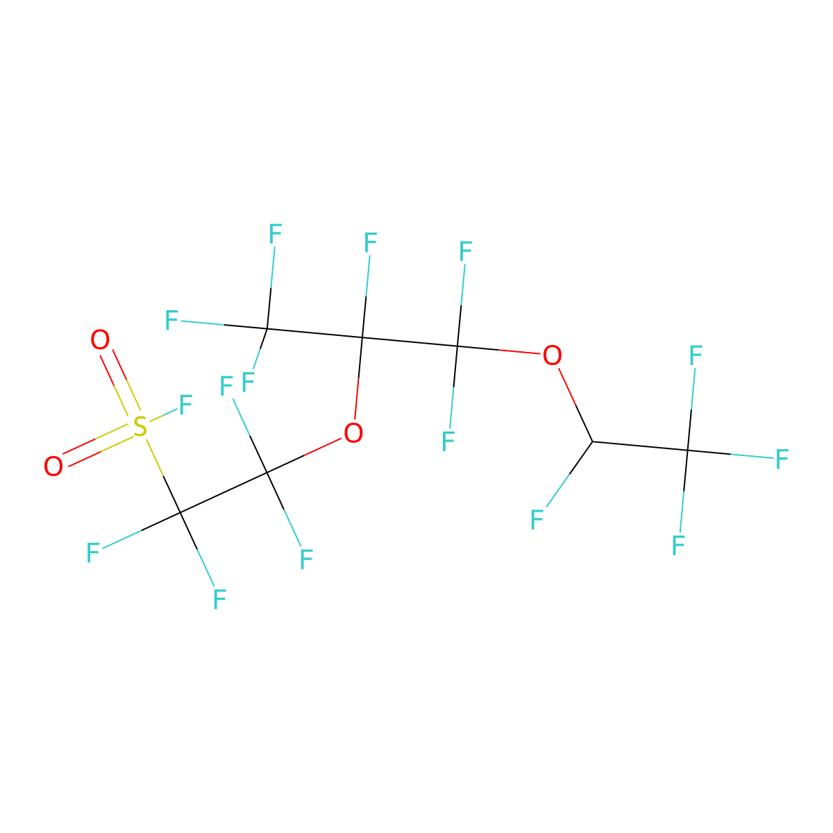 2-[1-[Difluoro(1,2,2,2-tetrafluoroethoxy)methyl]-1,2,2,2-tetrafluoroethoxy]-1,1,2,2-tetrafluoroethanesulfonylfluoride molecular structure, CAS 75549-02-9