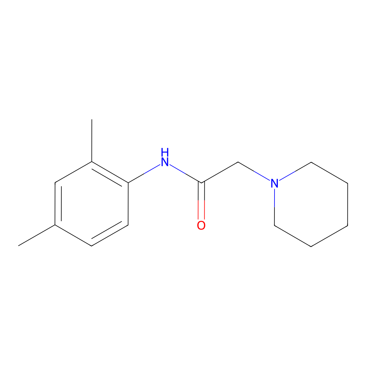 N-(2,4-Dimethylphenyl)-2-(piperidin-1-yl)acetamide molecular structure, CAS 75549-81-4