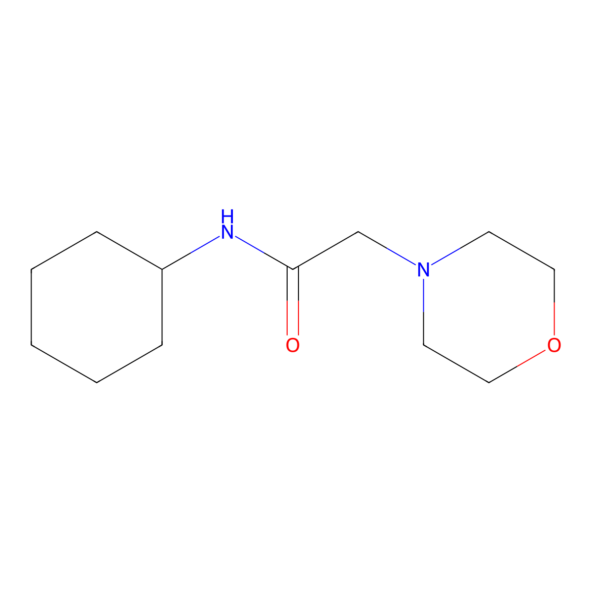 N-cyclohexyl-2-(morpholin-4-yl)acetamide molecular structure, CAS 75549-97-2