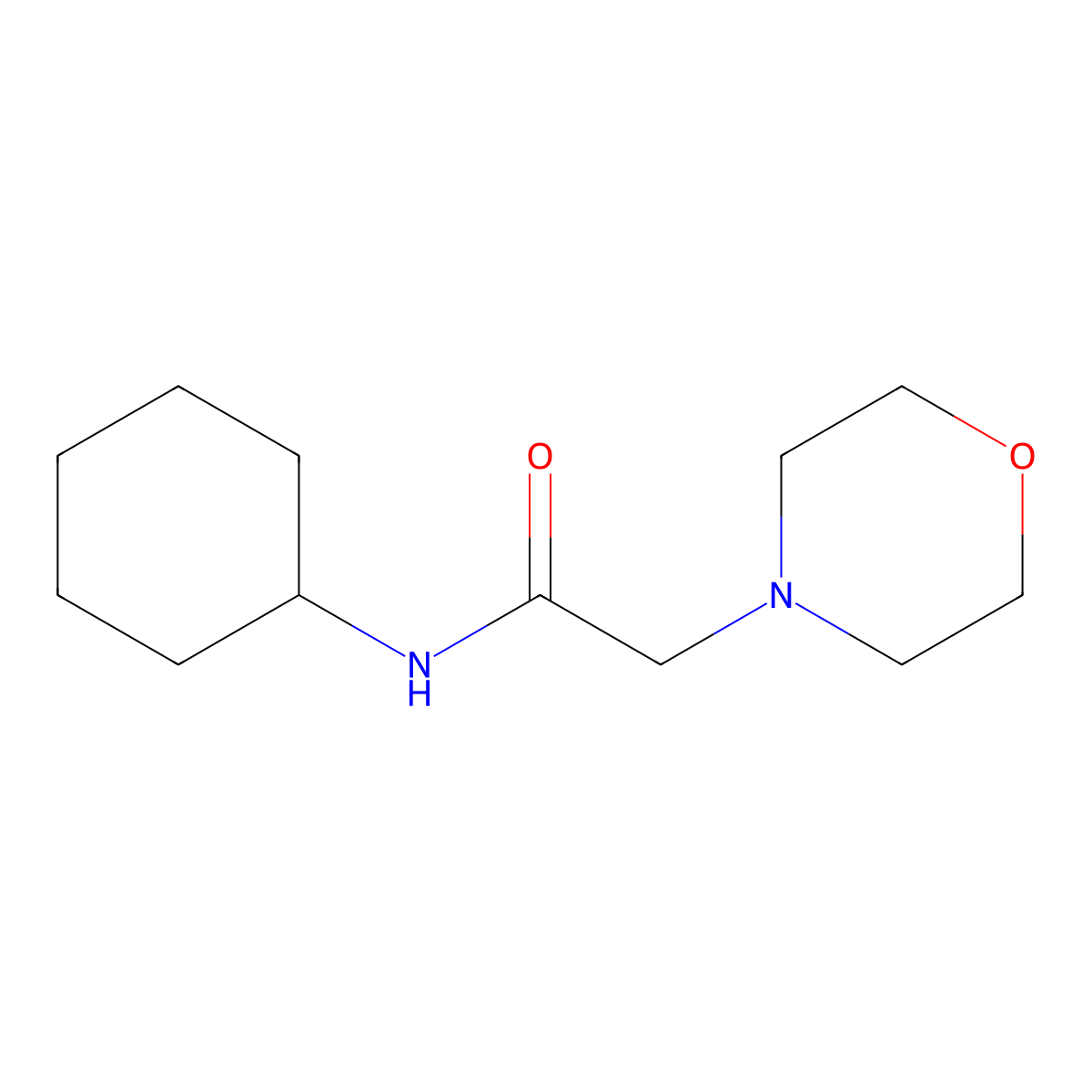 N-cyclohexyl-2-(morpholin-4-yl)acetamide molecular structure, CAS 75549-97-2