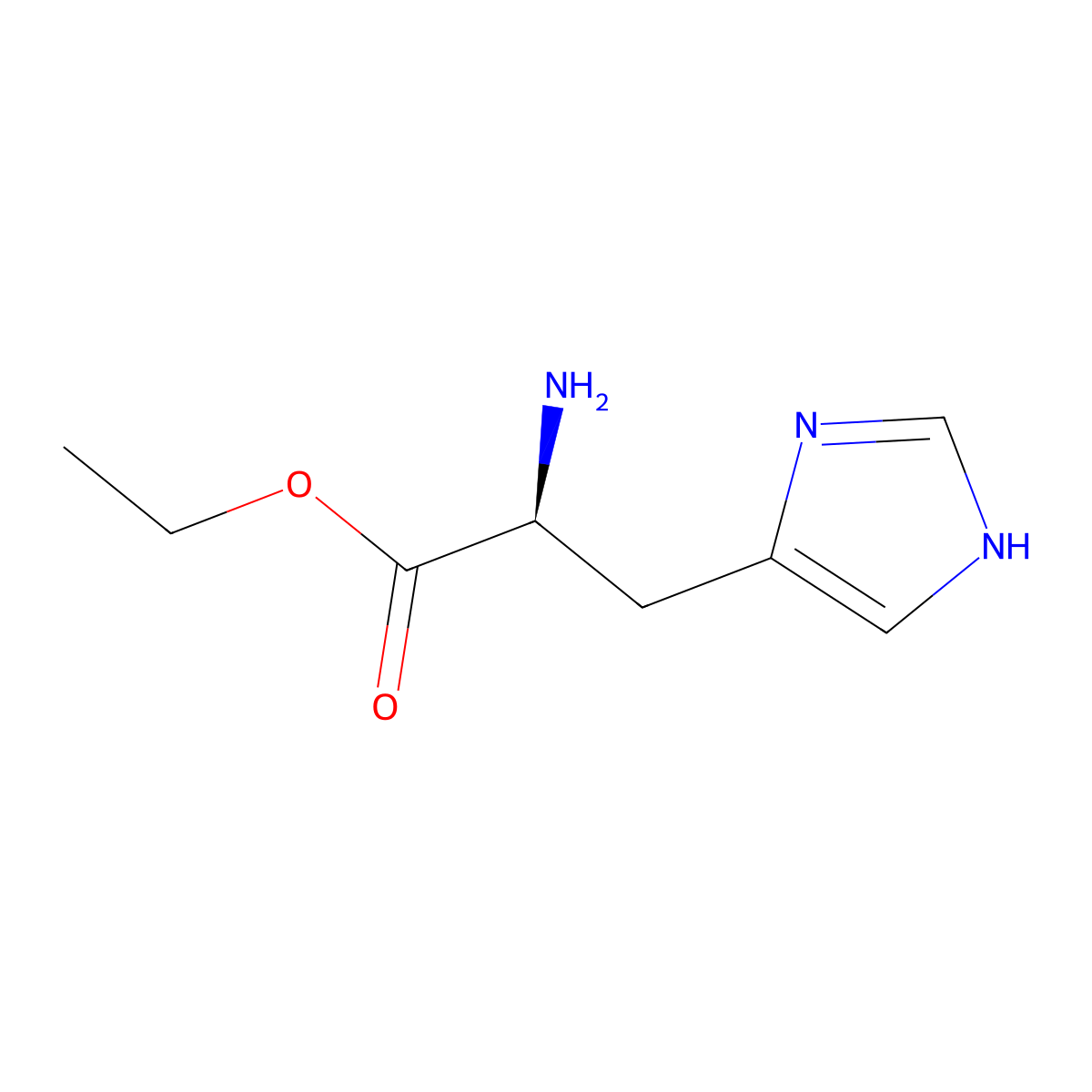 Ethyl L-histidinate molecular structure, CAS 7555-06-8