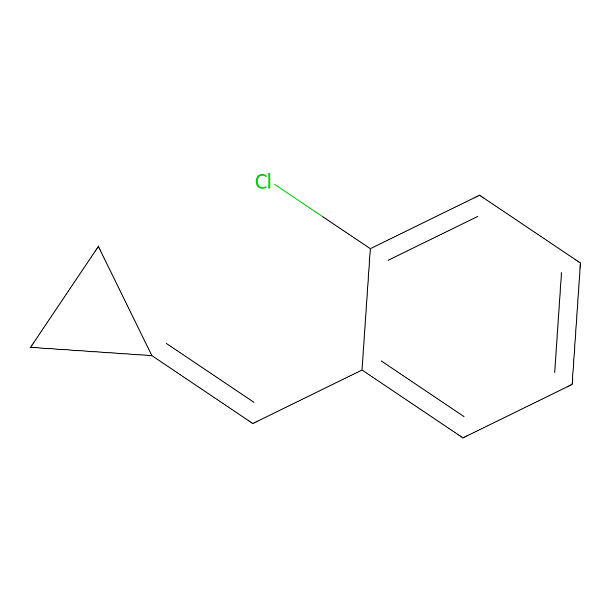 1-Chloro-2-(cyclopropylidenemethyl)benzene molecular structure, CAS 7555-68-2
