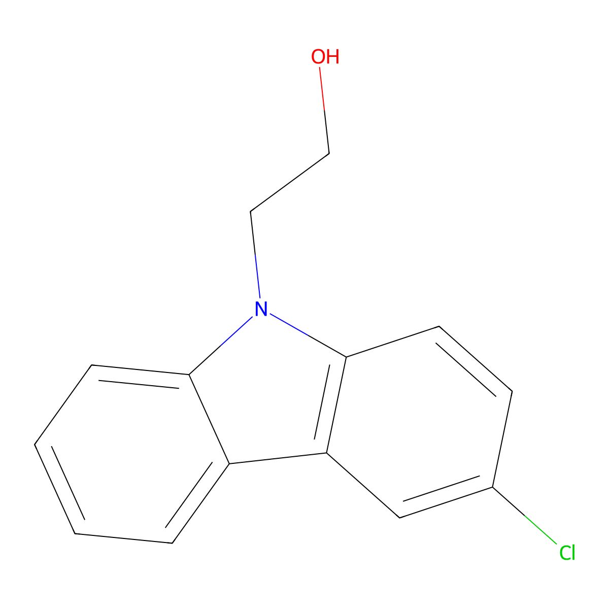 9H-Carbazole-9-ethanol, 3-chloro- molecular structure, CAS 7555-98-8